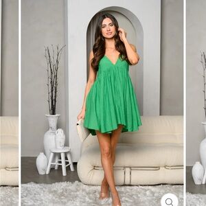 Green flowy TCEC mini dress